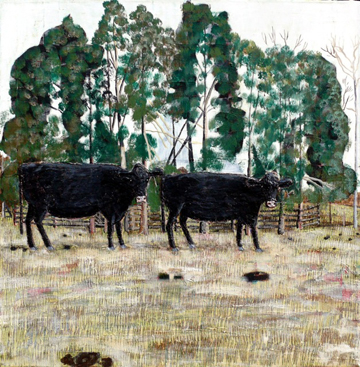 Atama Cows by John Borden Evans at Les Yeux du Monde Art Gallery