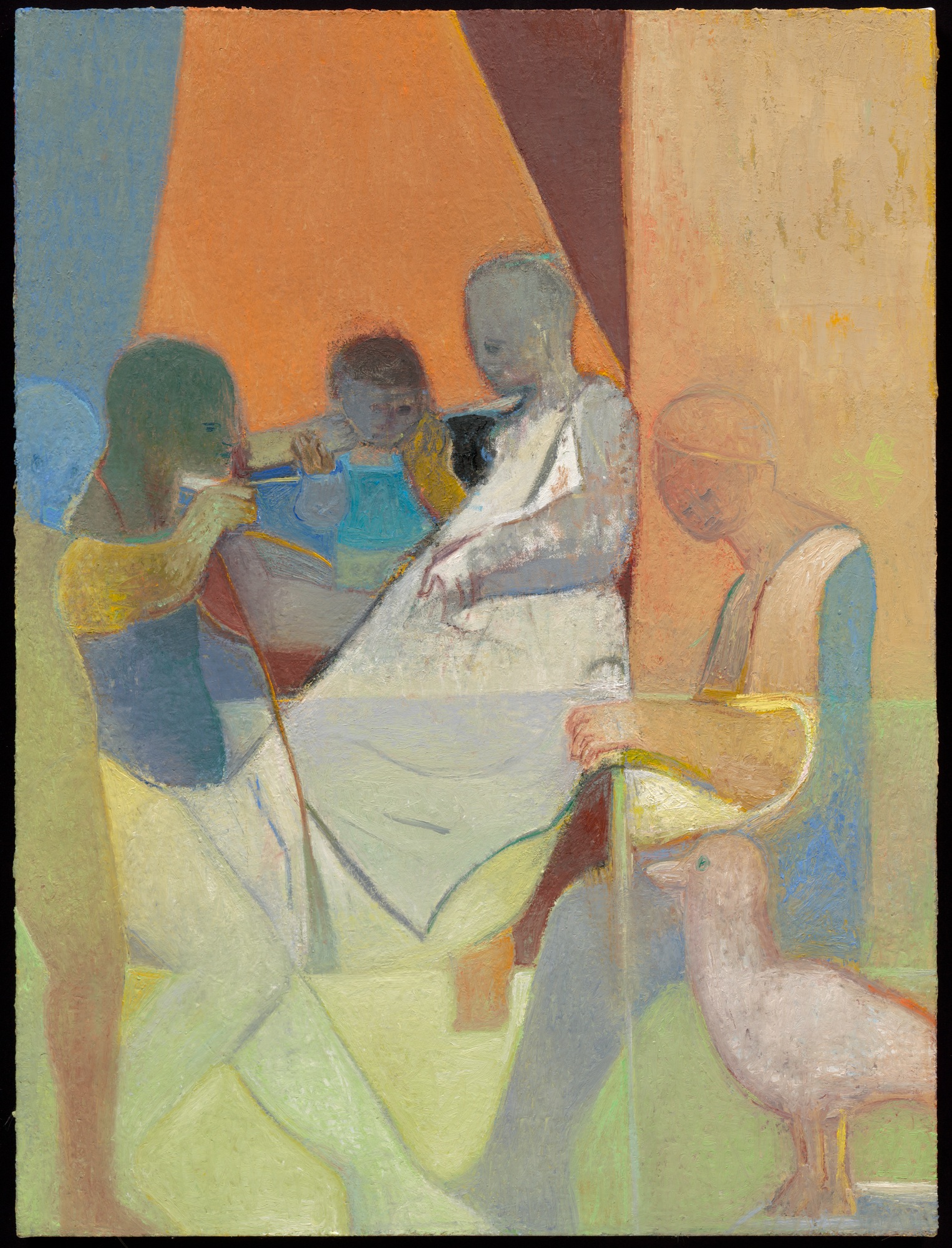 Four Figures, One Child and a Bird Again by Deborah Kahn
						at Les Yeux du Monde Art Gallery