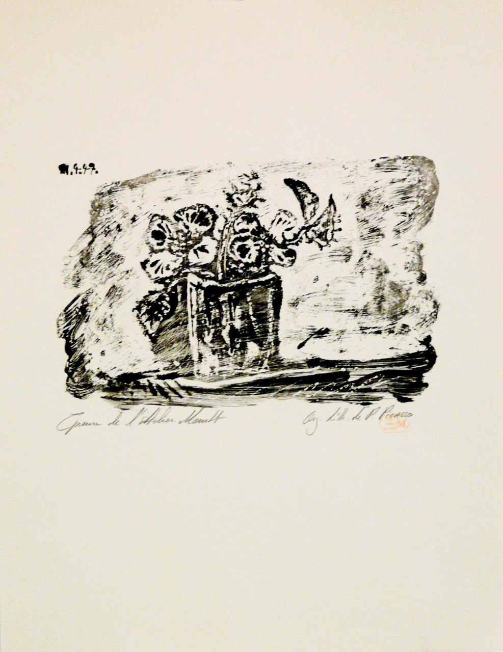Fleurs dans un verre by Pablo Picasso at Les Yeux du Monde Art Gallery