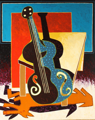 Still Life with Cello by Russ Warren at Les Yeux du Monde Gallery