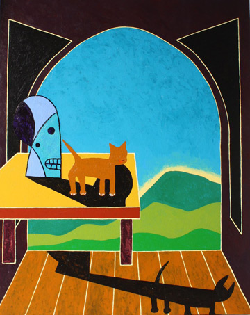 Still Life with Cat by Russ Warren at Les Yeux du Monde Gallery
