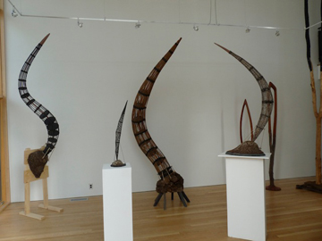 Installation view of Kurt Steger sculpture at Les Yeux du Monde Art Gallery